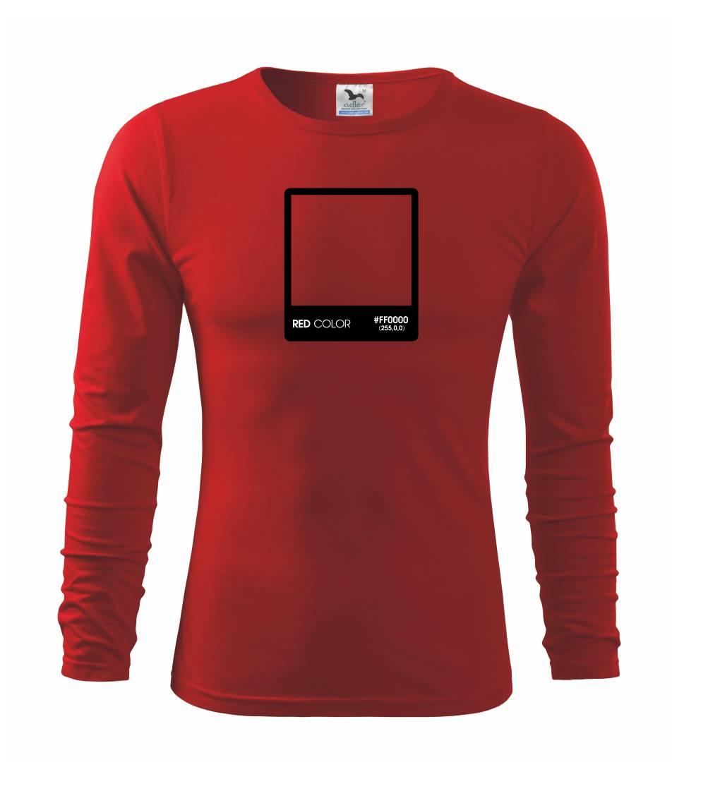 Tričká pre fotografov - RGB red - Tričko s dlhým rukávom FIT-T long sleeve