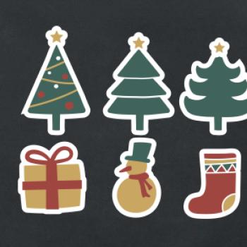 Vianočná sada - stromčeky a darčeky Vianočná sada - stromčeky a darčeky