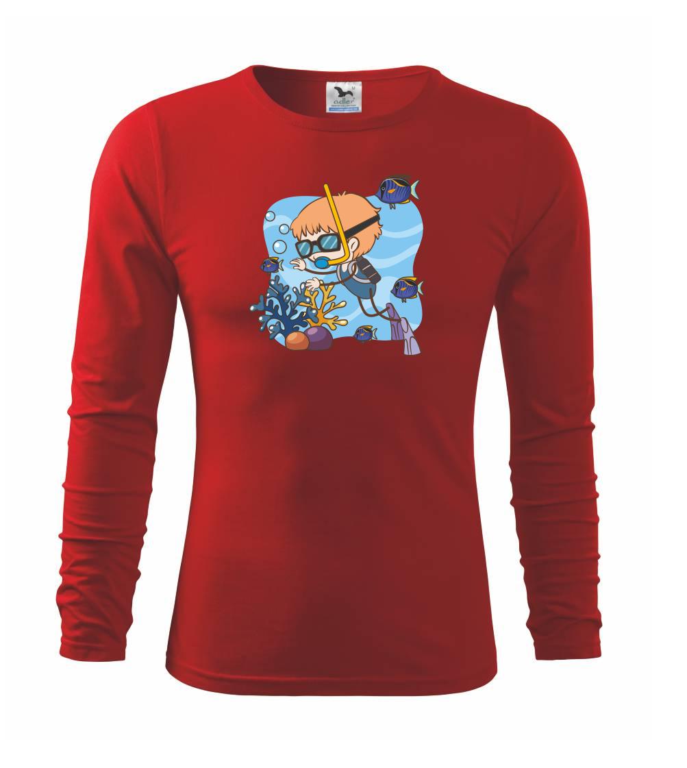 Potápačské tričká - Potápač chlapec - Tričko detské Long Sleeve