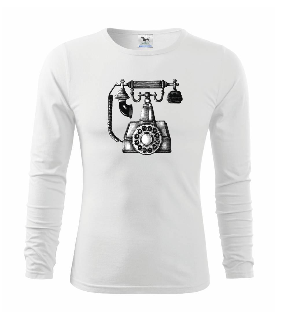 Grafické tričká - Telefón starý kreslený - Tričko detské Long Sleeve