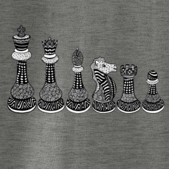 Šachové figúrky v rade - kreslené Šachové figúrky v rade - kreslené