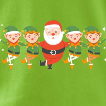 Tancujúci Santa a štyri škriatkovia