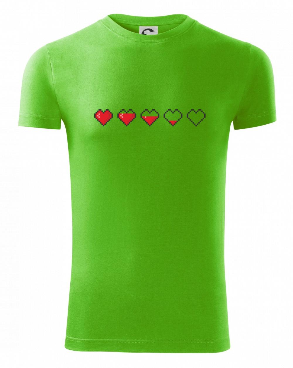 Tričká pre ajťákov - Gamer - srdce - životy - Viper FIT - Pánske zúžené tričko