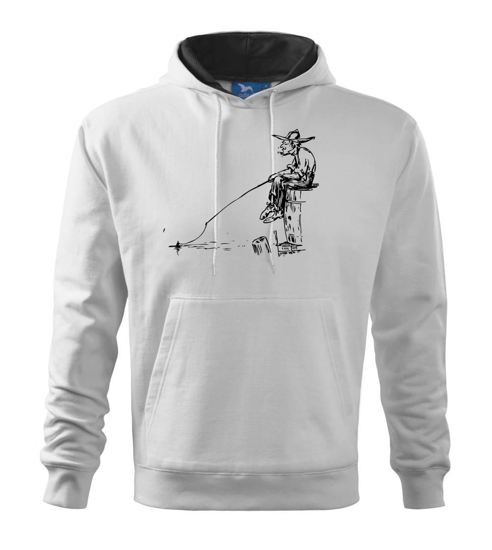 Kreslený rybár na pni Kreslený rybár na pni