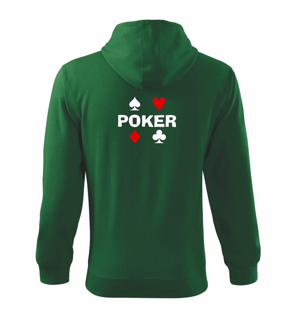 Poker tričká - Poker znaky - Mikina s kapucňou na zips trendy zipper