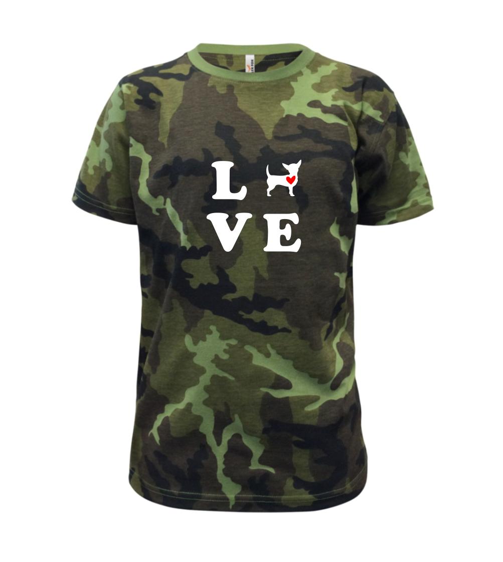 Čivava - Čivava love - Detské maskáčové tričko