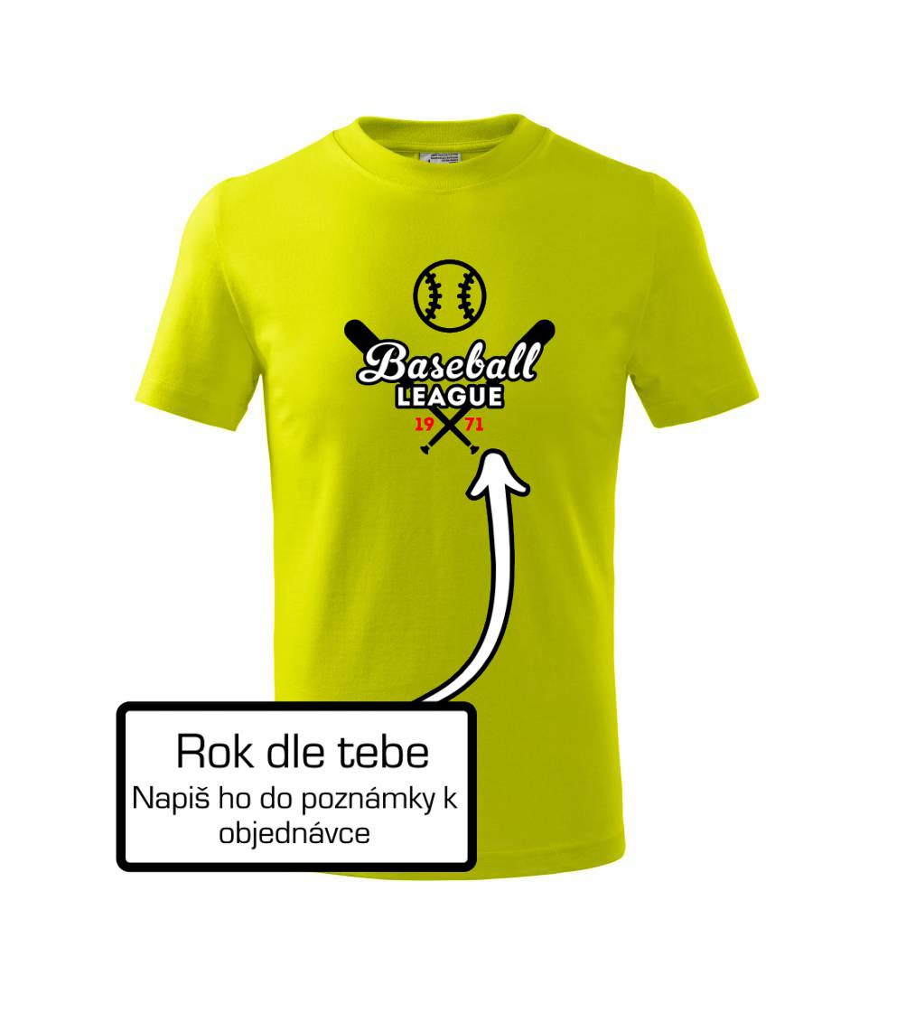 Tričká baseball - Baseball league vlastný ročník - Tričko detské bavlnené