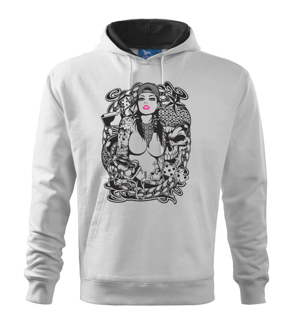 Tričká na párty - Party girl 75D - Mikina pánska Cape s kapucňou