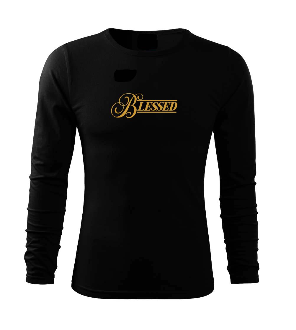 Blessed zlatý nápis - Tričko s dlhým rukávom FIT-T long sleeve
