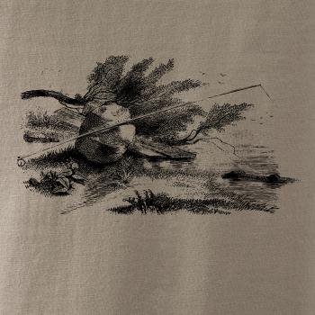 Kreslený prút opretý o kameň