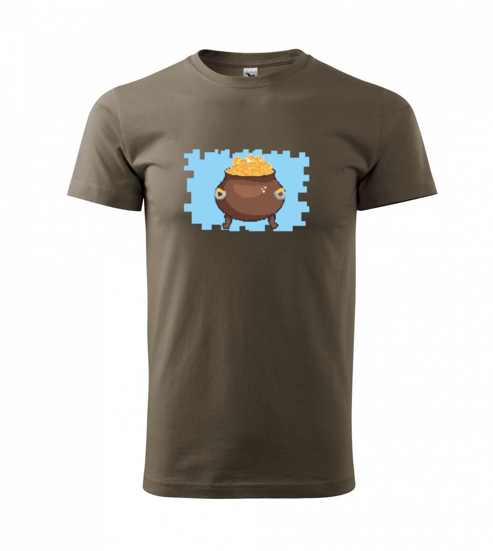 Tričká pre ajťákov - Gamer - stará hra - hrniec zlata - Tričko extra veľké  (5-8XL)