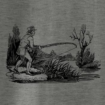 Kreslený rybár nahradzujúci