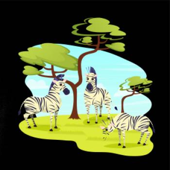 Zebry pod stromom