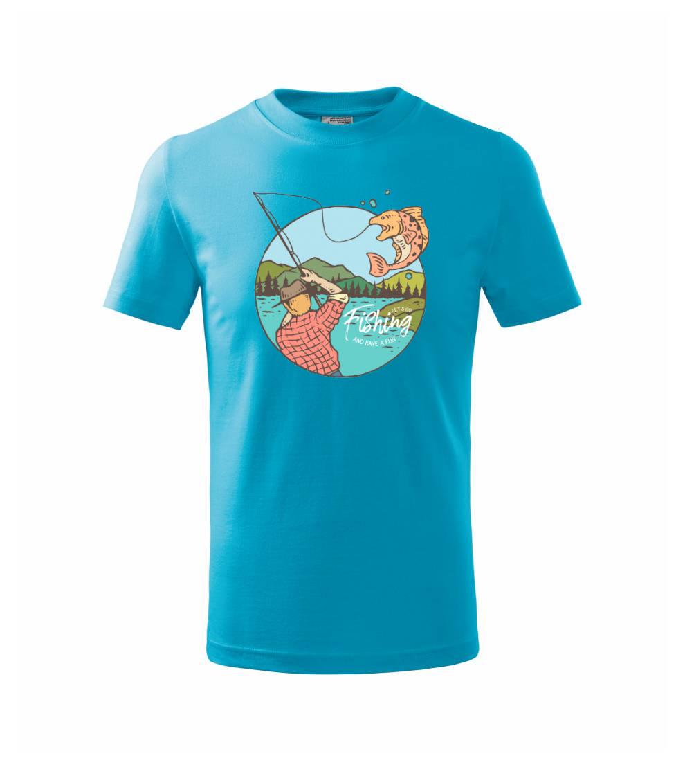 Tričká pre rybárov s potlačou - Fishing ovál - Tričko detské bavlnené