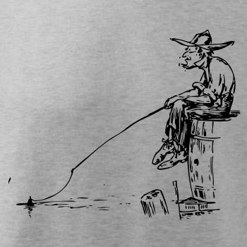 Kreslený rybár na pni Kreslený rybár na pni