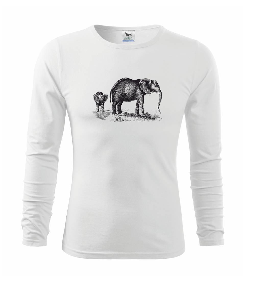Tričká so zvieratami - Slonica a sloníča kreslené - Tričko detské Long Sleeve