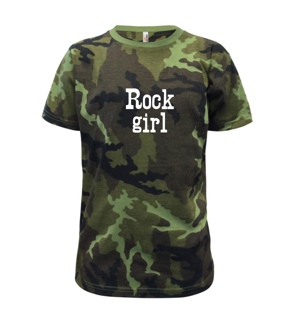 Tričká na párty - Rock Girl - Detské maskáčové tričko