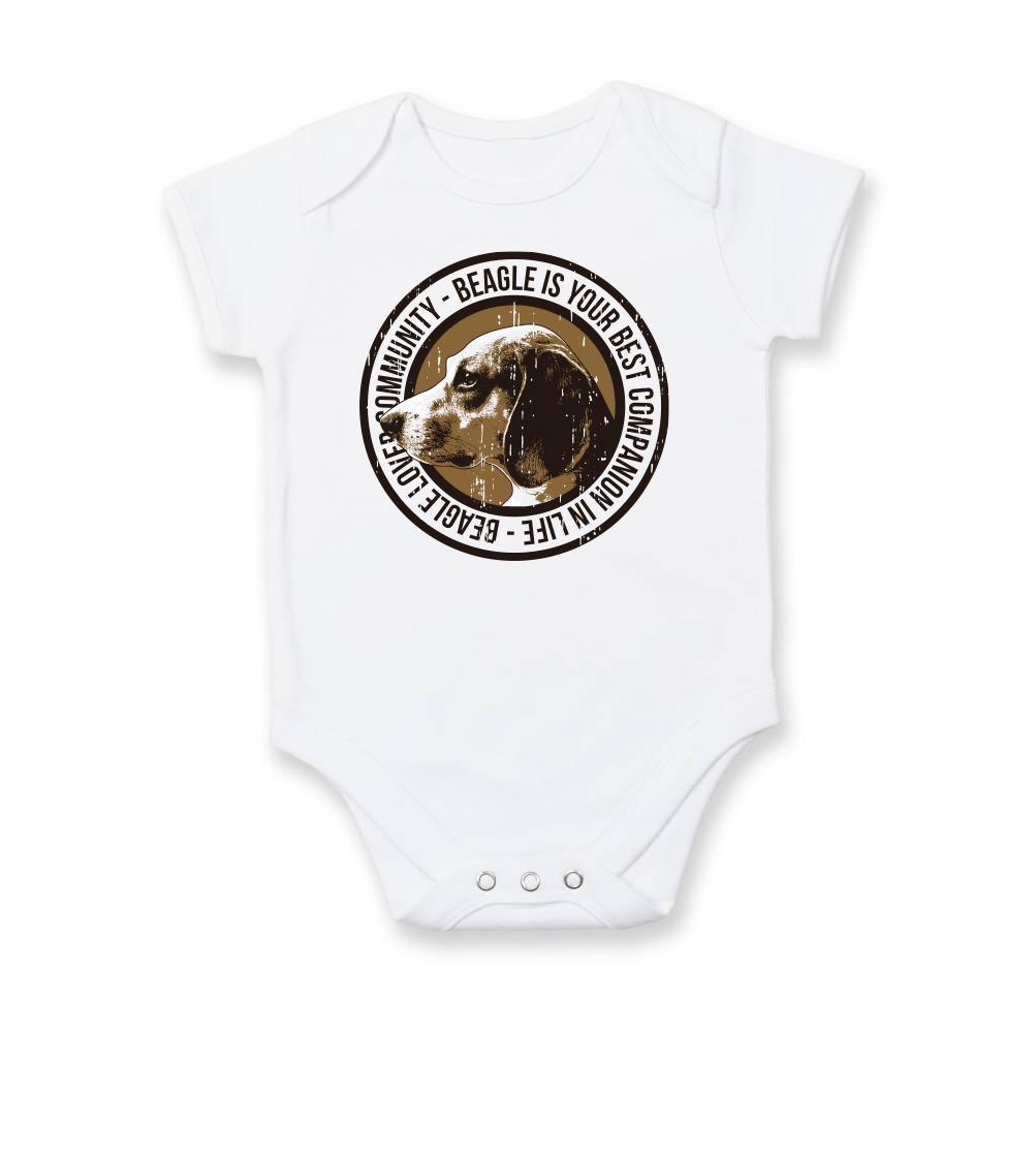 Bígl na tričku - Dog beagle - Body dojčenské s krátkym rukávom