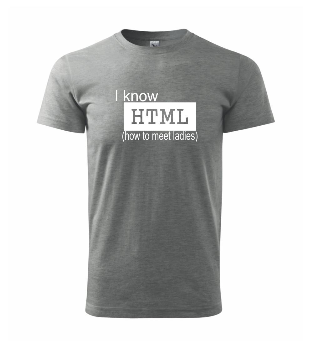 Tričká pre ajťákov - HTML - Klasické pánske tričko vyššej gramáže