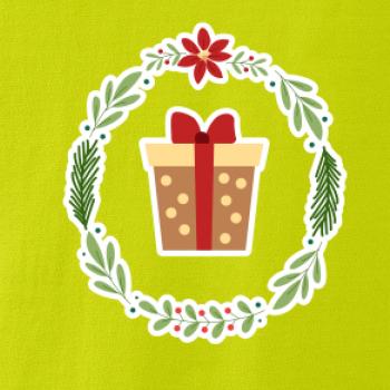 Vianočný veniec s darčekom