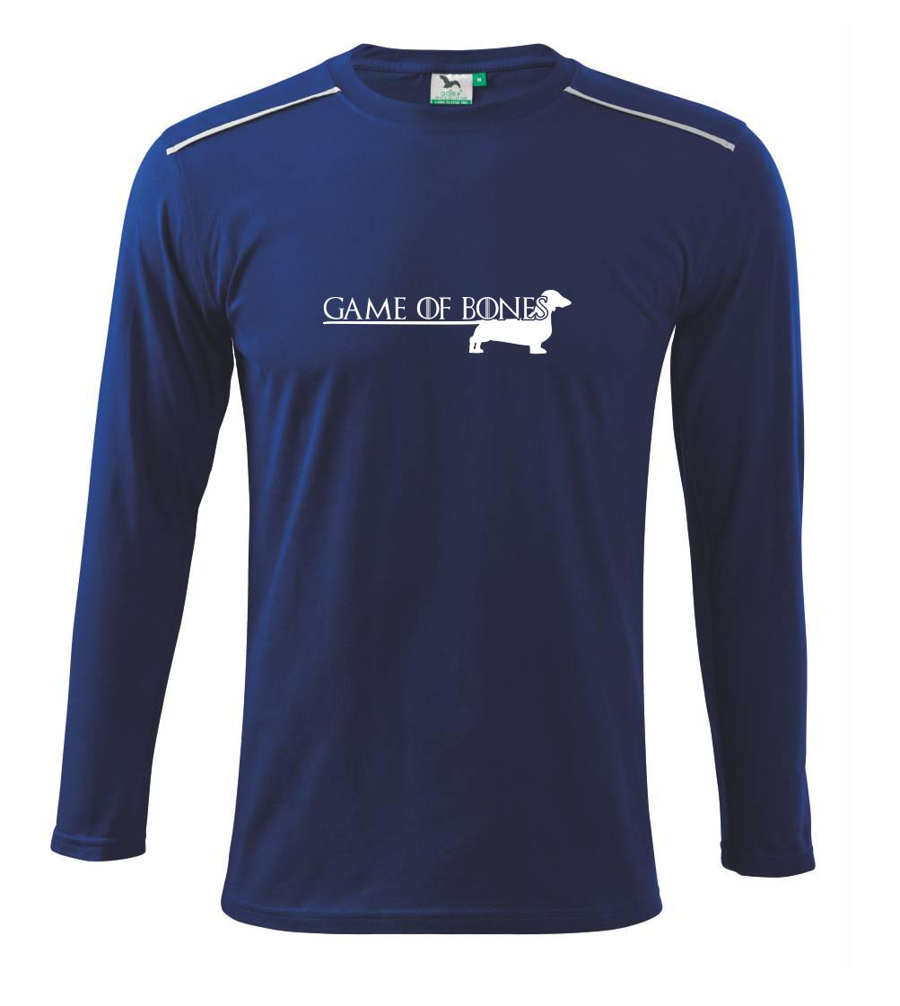 Tričká so psami - Jazvečík Game of bones - Tričko s dlhým rukávom Long Sleeve