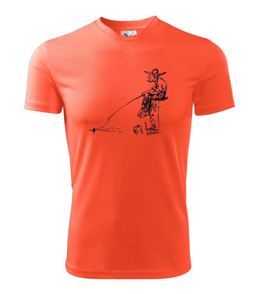 Kreslený rybár na pni Kreslený rybár na pni