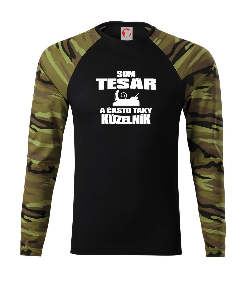 Vtipné tričká do práce - Tesár kúzelník - Camouflage LS