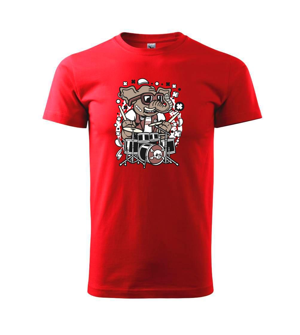 Hudobné tričká - Slon bubeník - Tričko extra veľké  (5-8XL)