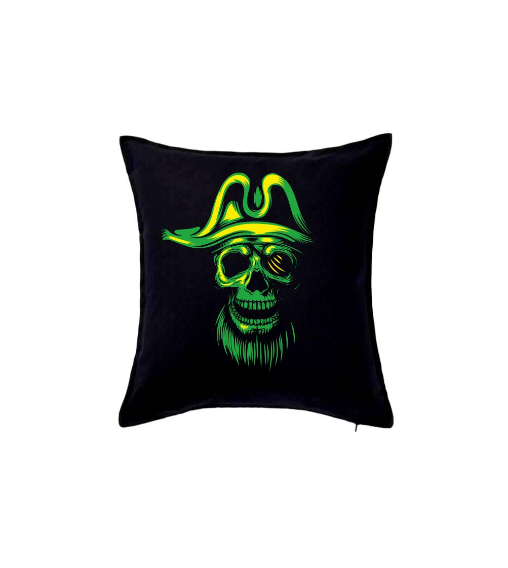 Grafické tričká - Green Pirate skull - Vankúš 50x50