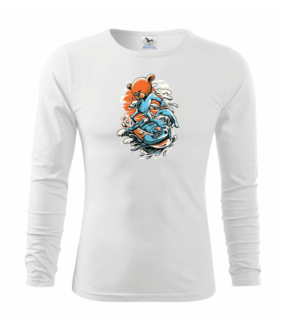 Lyže a Snowboard - Snowboard medveď - Tričko detské Long Sleeve