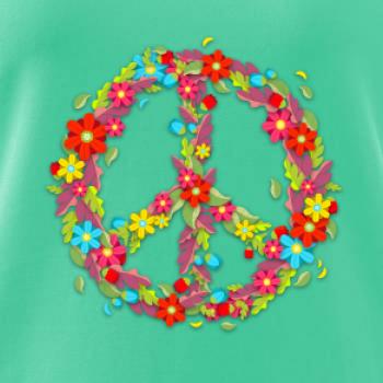 Peace symbol červené kvety