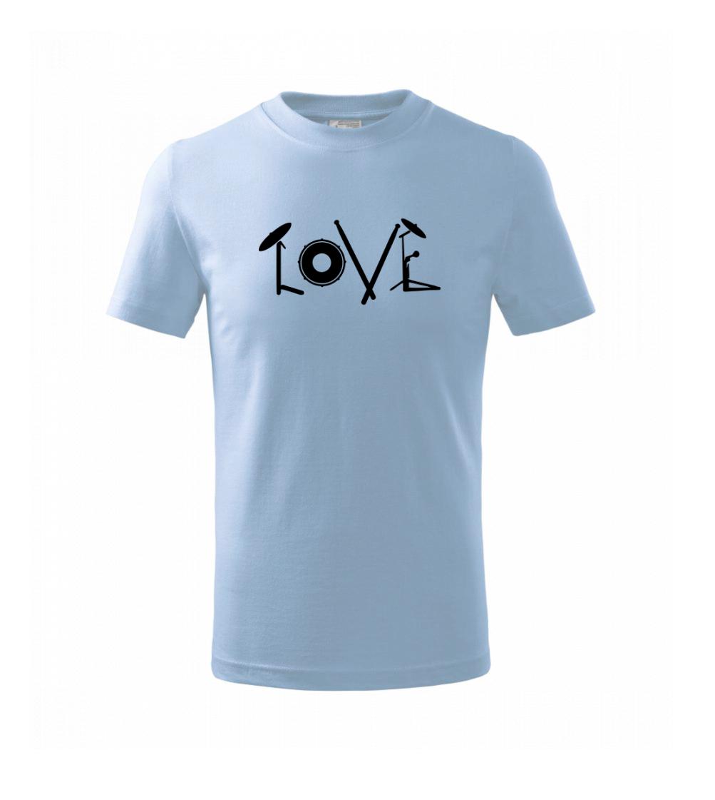 Love bubeník nápis - Tričko detské bavlnené
