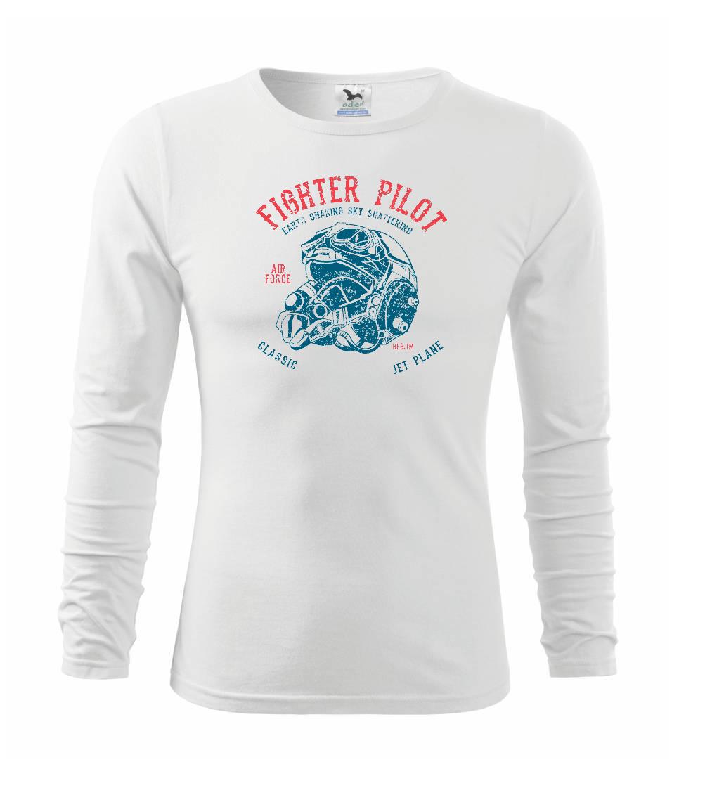 Vojenská tričká s potlačou - Fighter Pilot - Tričko detské Long Sleeve