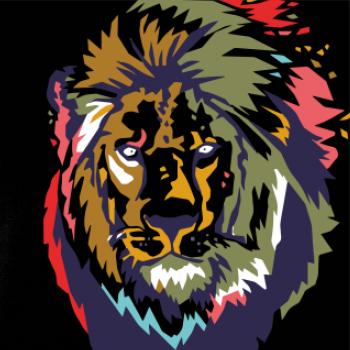 Hlava leva kreslená jednoduchá Hlava leva kreslená jednoduchá