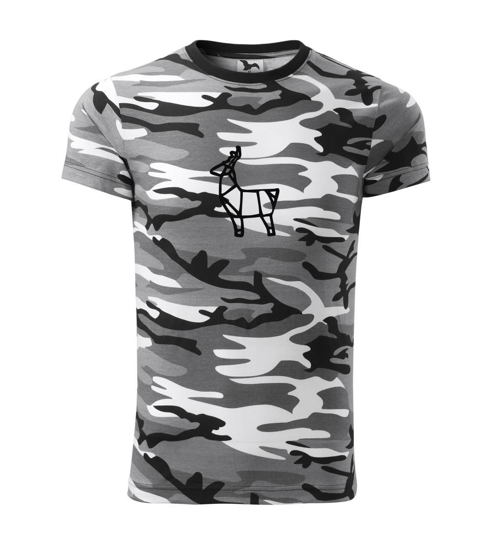 Geometrické zvieratá - Geometrire - paroháč - Army CAMOUFLAGE
