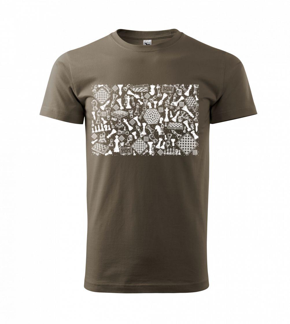 Tričká a mikiny so spoločenskými hrami  - Šach obdĺžnik - Tričko extra veľké  (5-8XL)
