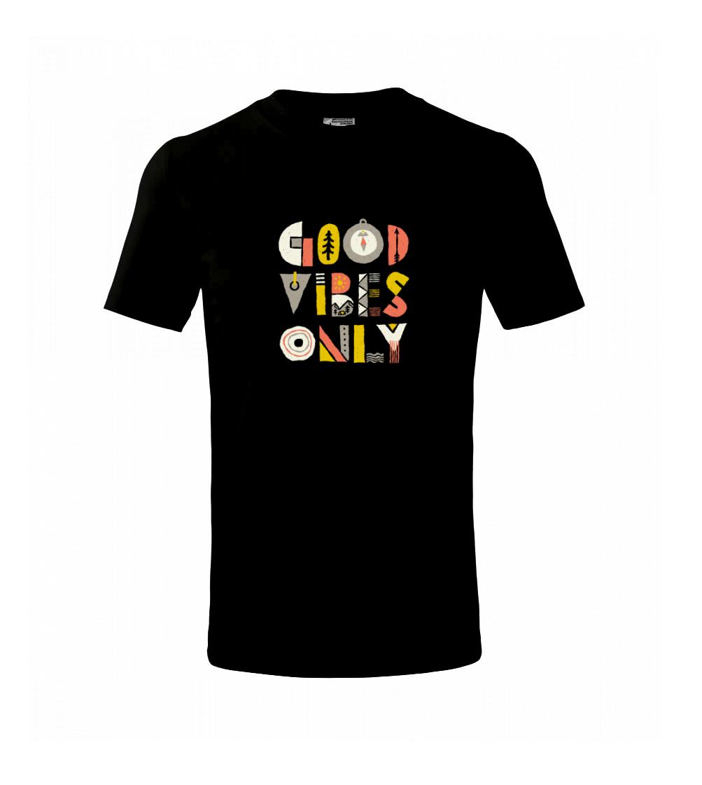 Trička na kempovanie - Good vibes only - napis - Tričko detské bavlnené