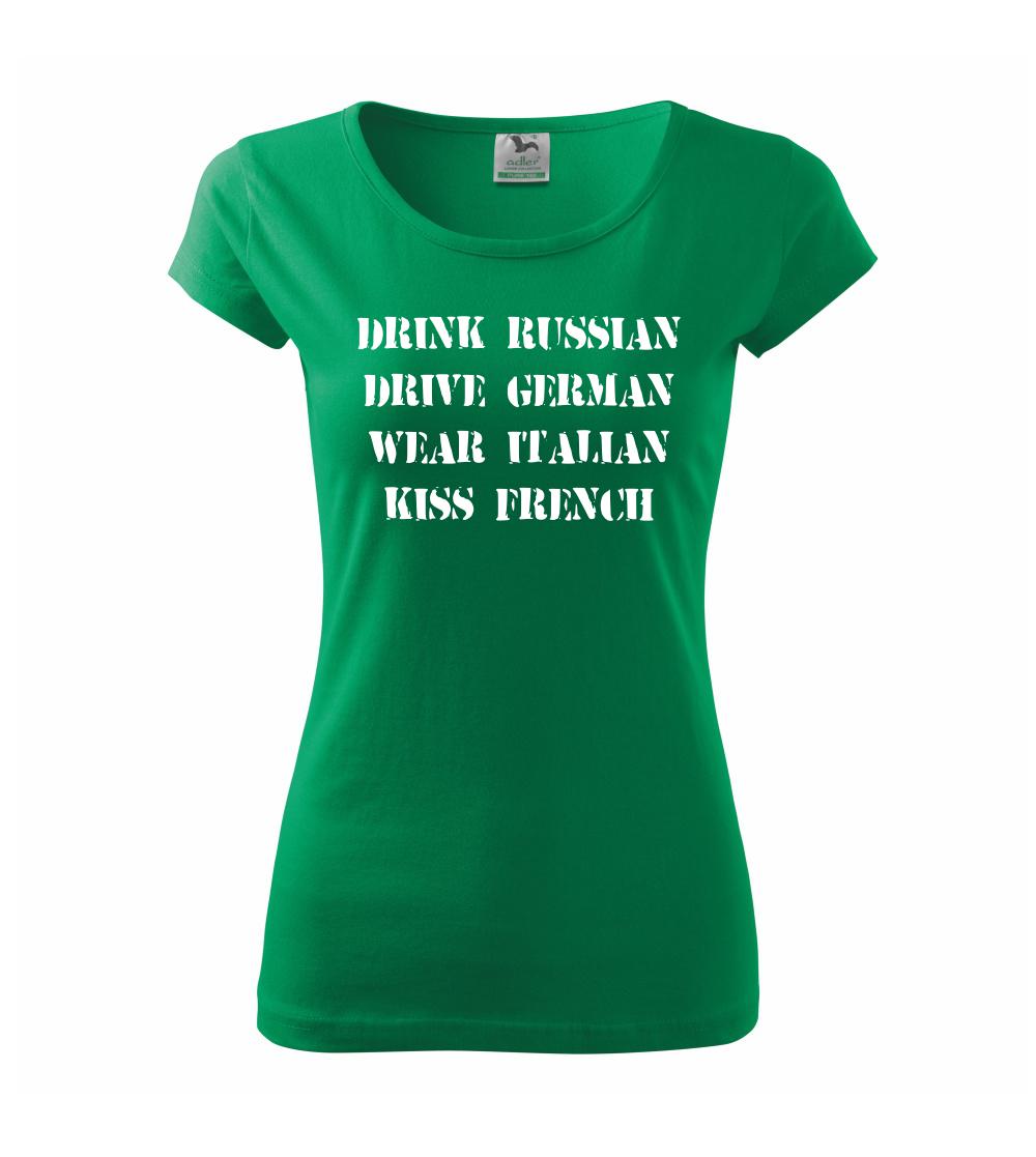 Tričká na párty - Návod na život - vojensky - Dámske tričko Pure