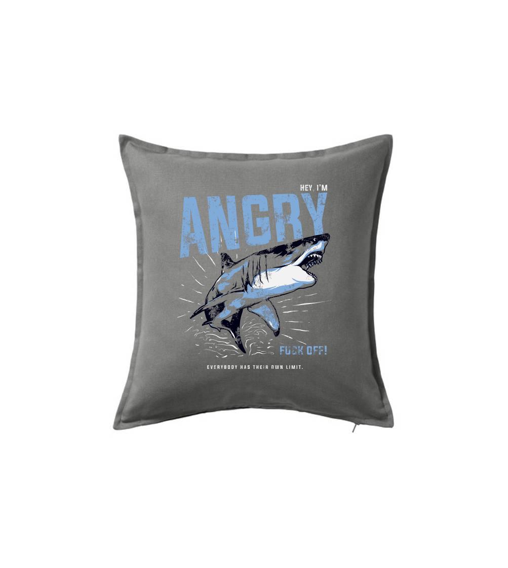 Tričká s potlačou ryby - Shark angry - Vankúš 50x50