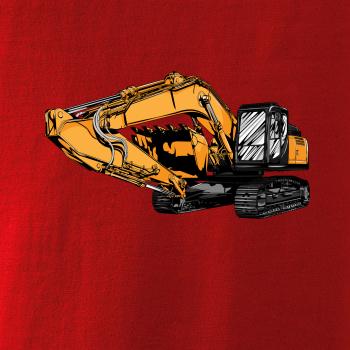 Žltý bager z boku Žltý bager z boku