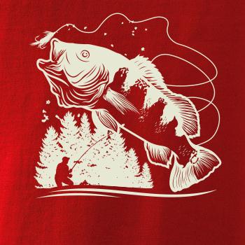 Rybár na brehu rybníka muškári