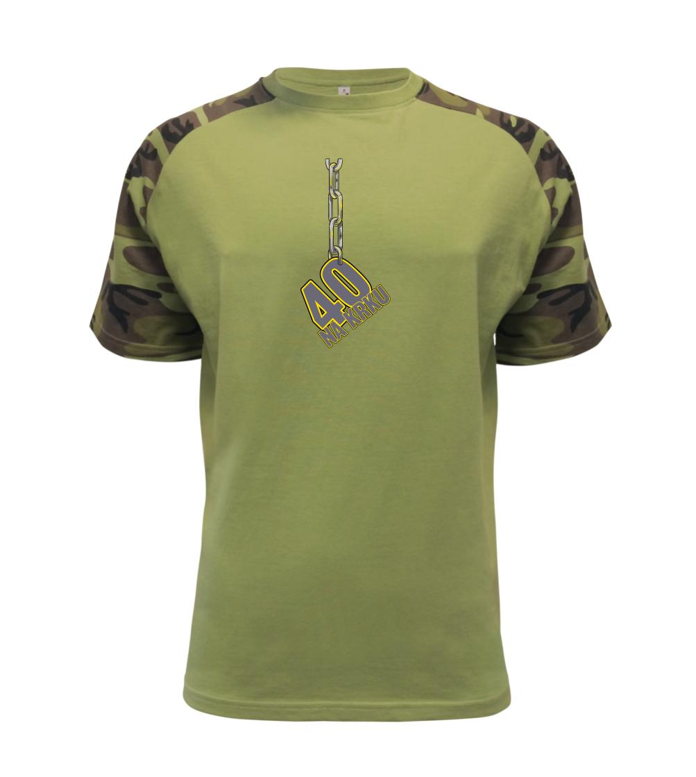 Tričko k štyridsiatke - 40 rokov na krku reťaz - Raglan Military