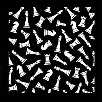 Šachové figúrky vo štvorci