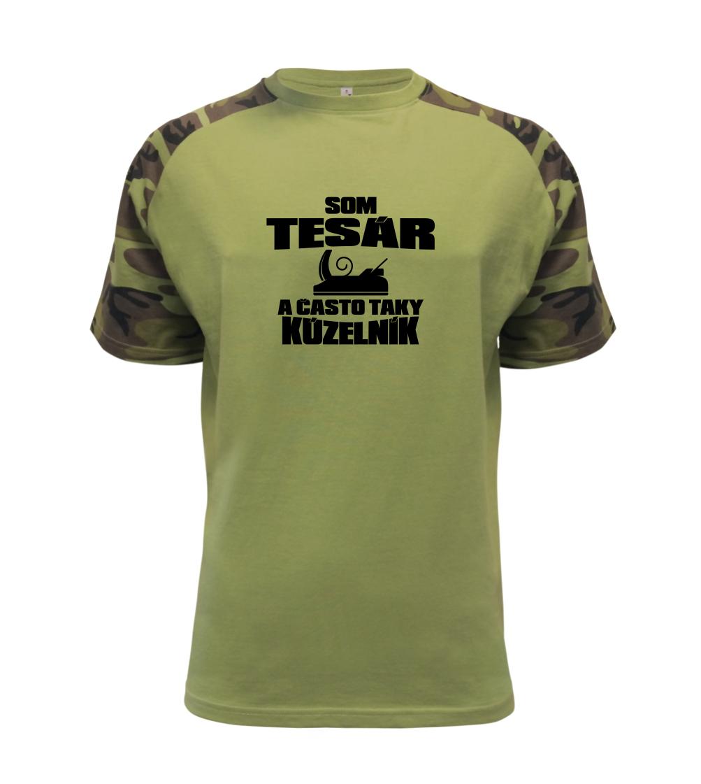 Vtipné tričká do práce - Tesár kúzelník - Raglan Military