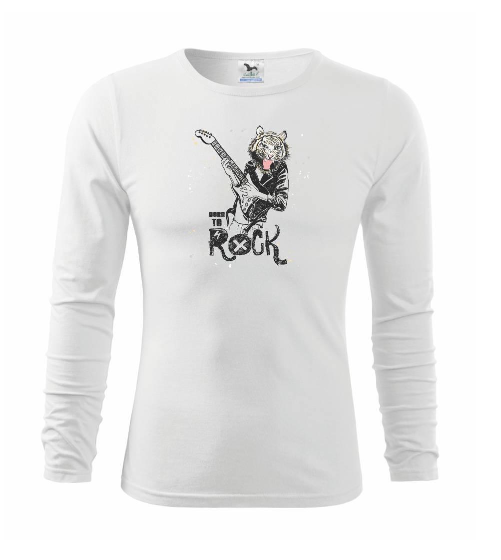 Hudobné tričká - Born to rock tiger - Tričko detské Long Sleeve