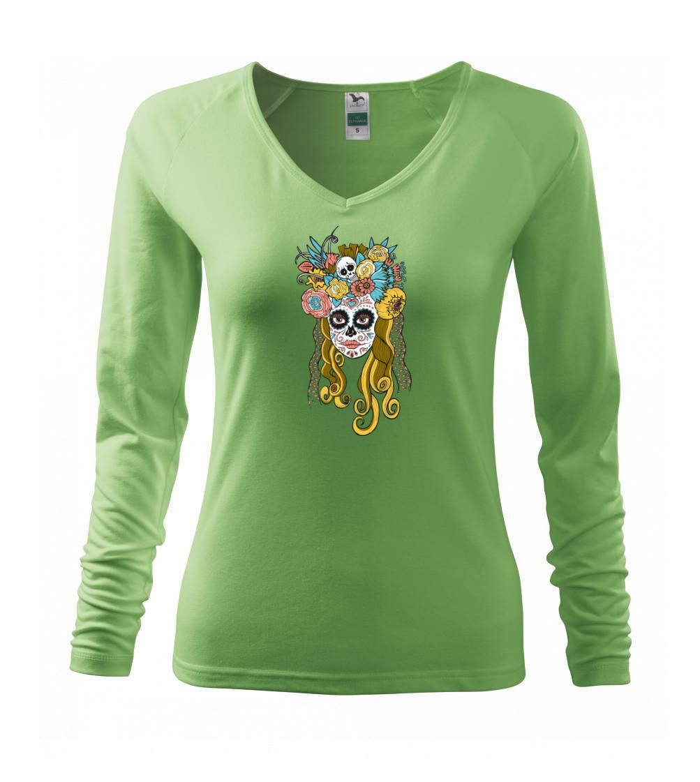 Ostatné mestá / miesta - Mexická maska - žena (Pecka design) - Tričko dámske Elegance