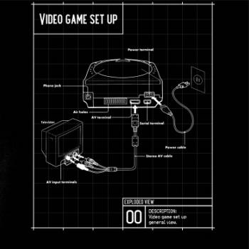 Nákres TV video hra guľatá