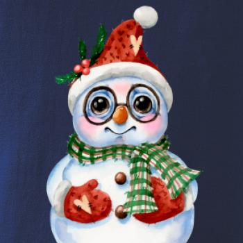 Snehuliak kreslený s okuliarmi