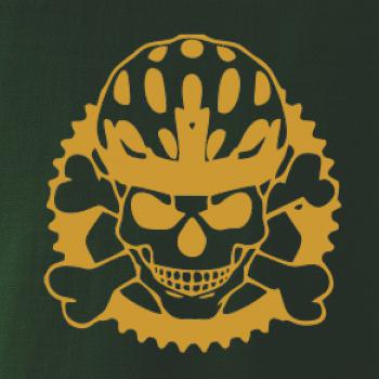 Lebka cyklista - prilba zlatá  Lebka cyklista - prilba zlatá