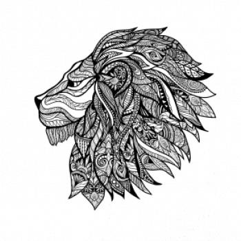 Hlava leva - mandala